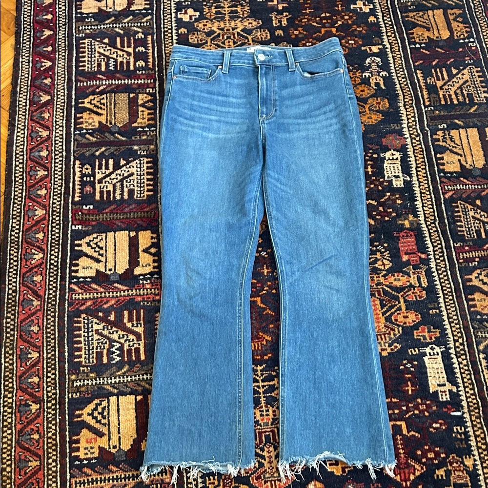 Paige Claudine  Kick Flare Raw Hem Jeans Size 30